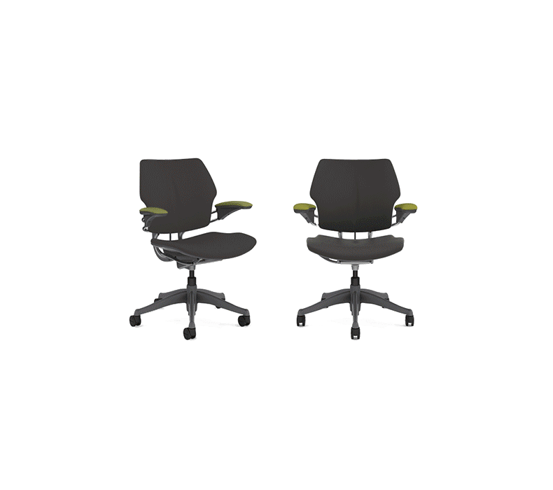 A GIF showing different variations of the Humanscale Freedom Chair