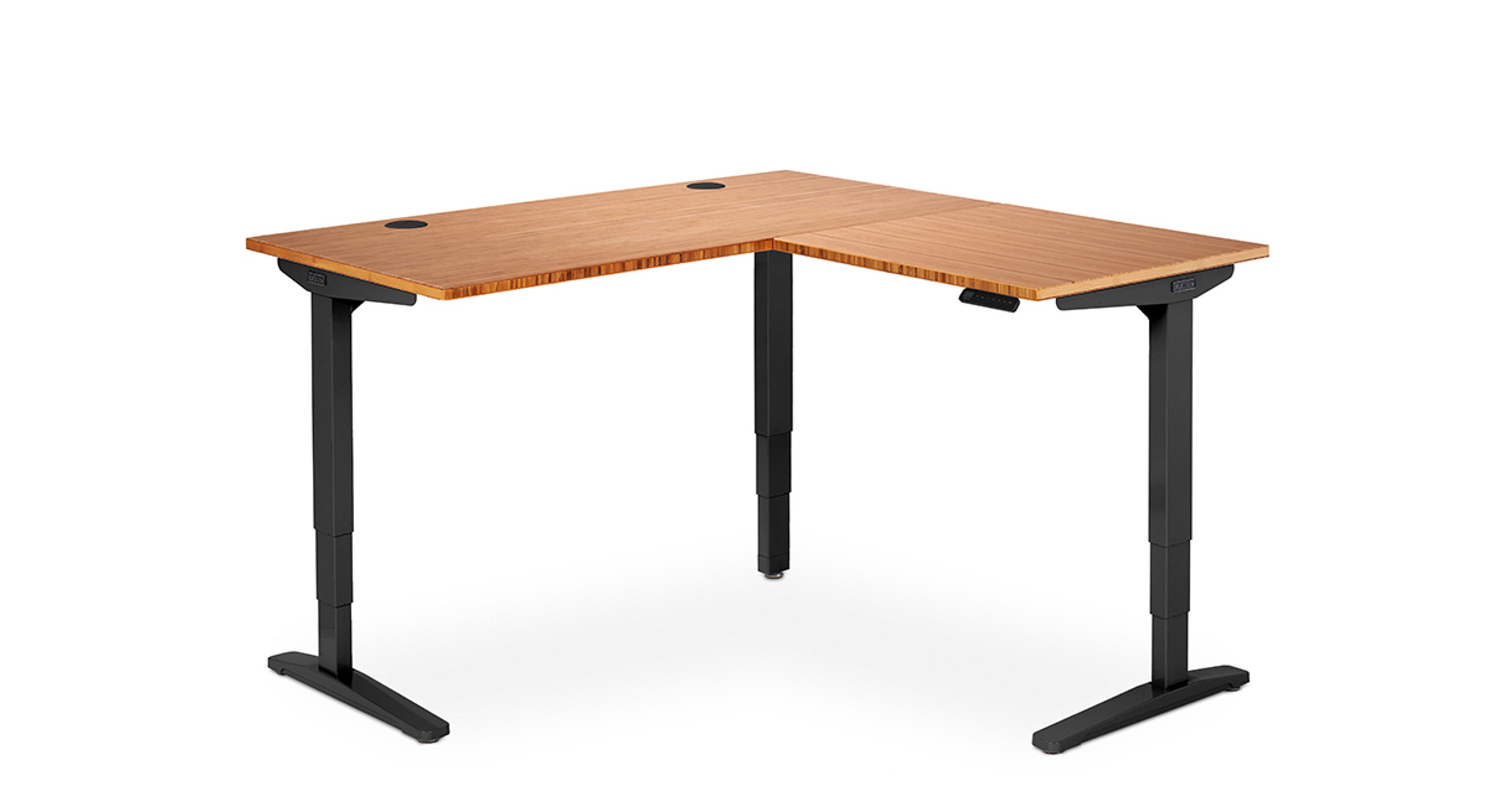 72" M x 60" R Bamboo L-Shaped UPLIFT Standing Desk