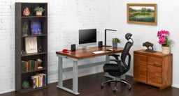 60" x 30" Acacia Chevron Solid Wood V2-Commercial 4-Leg Standing Desk