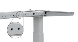 Accessory mounting points allow this slim desk to be upgraded with numerous UPLIFT Desk accessories