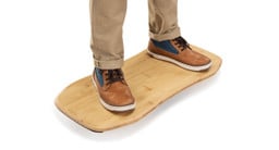 A beautiful, genuine bamboo deck solidly keeps you standing