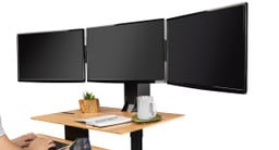 The E7 Electric Standing Desk Converter has options for one, two, or three monitors
