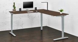 60" x 60" x 30" Windswept Bronze Custom Laminate L-Shaped Standing Desk