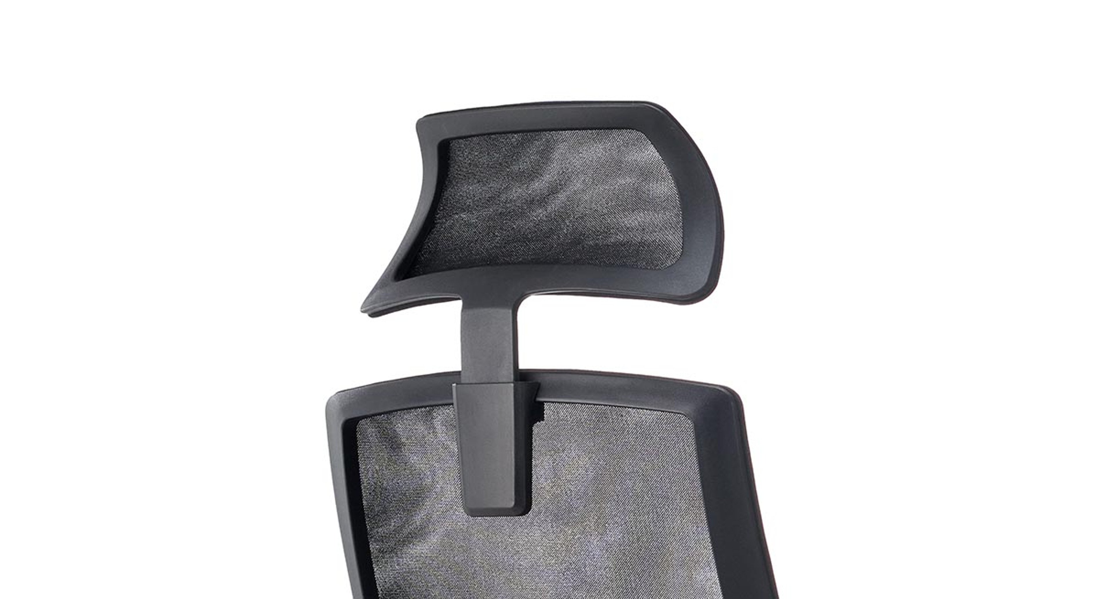 The headrest attaches firmly to the back of the Envoke chair with two included screws