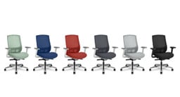 Sage, Cobalt, Terracotta, Slate, Fog, and Black all shown without the optional headrest