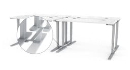 Flexible benching system allows you to connect desks together or take them apart as your office grows. Available in black, white, gray and industrial style