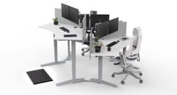 Standardized desk spacing which eliminates any pinch points and provides consistent room for privacy panels, monitor arms, and other UPLIFT Desk accessories