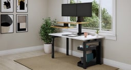 Bamboo E7 Standing Desk Converter shown in standing position