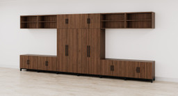 Walnut MoPac Storage Wall 6 configuration