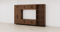 Walnut MoPac Storage Wall 5 configuration