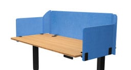 Desk mounted 3-Sided Acoustic Privacy Screen in lagoon blue