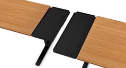 Included neoprene rubber pad with adhesive backing reduces scratching and helps keep desktop items in place