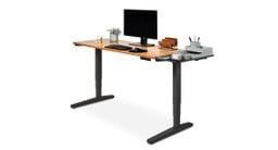 24" Bamboo UPLIFT Standing Desk with matching 24" Desk Extension