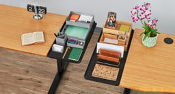 Desk Extensions make a perfect home for the desk organizer set