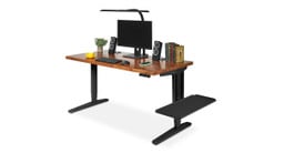 60" x 30" Reclaimed Birch Butcher Block UPLIFT Standing Desk with Sidecar Shelf