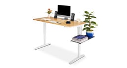 60" x 30" Rubberwood UPLIFT Standing Desk with Sidecar Shelf