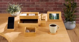 Blend desk storage with zen style