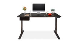 The Black Bamboo color of the Bamboo Desk Drawer closely matches UPLIFT Black Bamboo Desktops