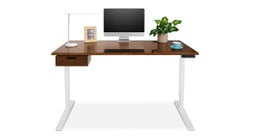 The Dark Bamboo color of the Bamboo Desk Drawer closely matches UPLIFT Dark Bamboo Desktops