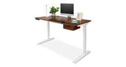 Dark Bamboo UPLIFT Standing Desk with matching Dark Bamboo Desk Drawer