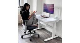 White Laminate V2-Commercial UPLIFT Standing Desk - Shared by Kaiti Y.
