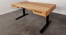 Natural Hickory Solid Wood Narrative Standing Desk