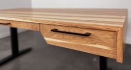Natural Hickory Solid Wood Narrative Standing Desk