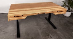 Natural Hickory Solid Wood Narrative Standing Desk