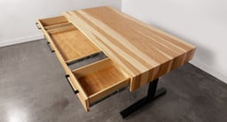 Natural Hickory Solid Wood Narrative Standing Desk