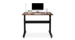 48" x 30" Walnut Laminate UPLIFT Pneumatic Standing Desk with casters