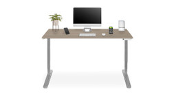 V2 60" x 24" Veranda Teak Standing Desk with Air Purifier