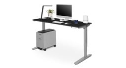 This 72" x 24" Black Laminate V2 Standing Desk makes a great adjustable computer table