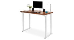 Acacia Chevron Solid Wood 4-Leg Standing Desk