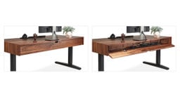 Use the door at the rear of the desk to access an expansive wire management space