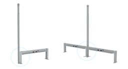 Pole attaches directly to the outer side of the Power & Data Rail post for end mounting and attaches to either side of the post for use between desks