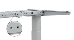 The patented UPLIFT Desk accessory mounting system allows direct attachment of accessories to the frame