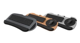 Select from a variety of keyboard tray shapes, colors, and materials