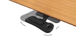 Swivel the keyboard tray out of the way with the 360° mechanism