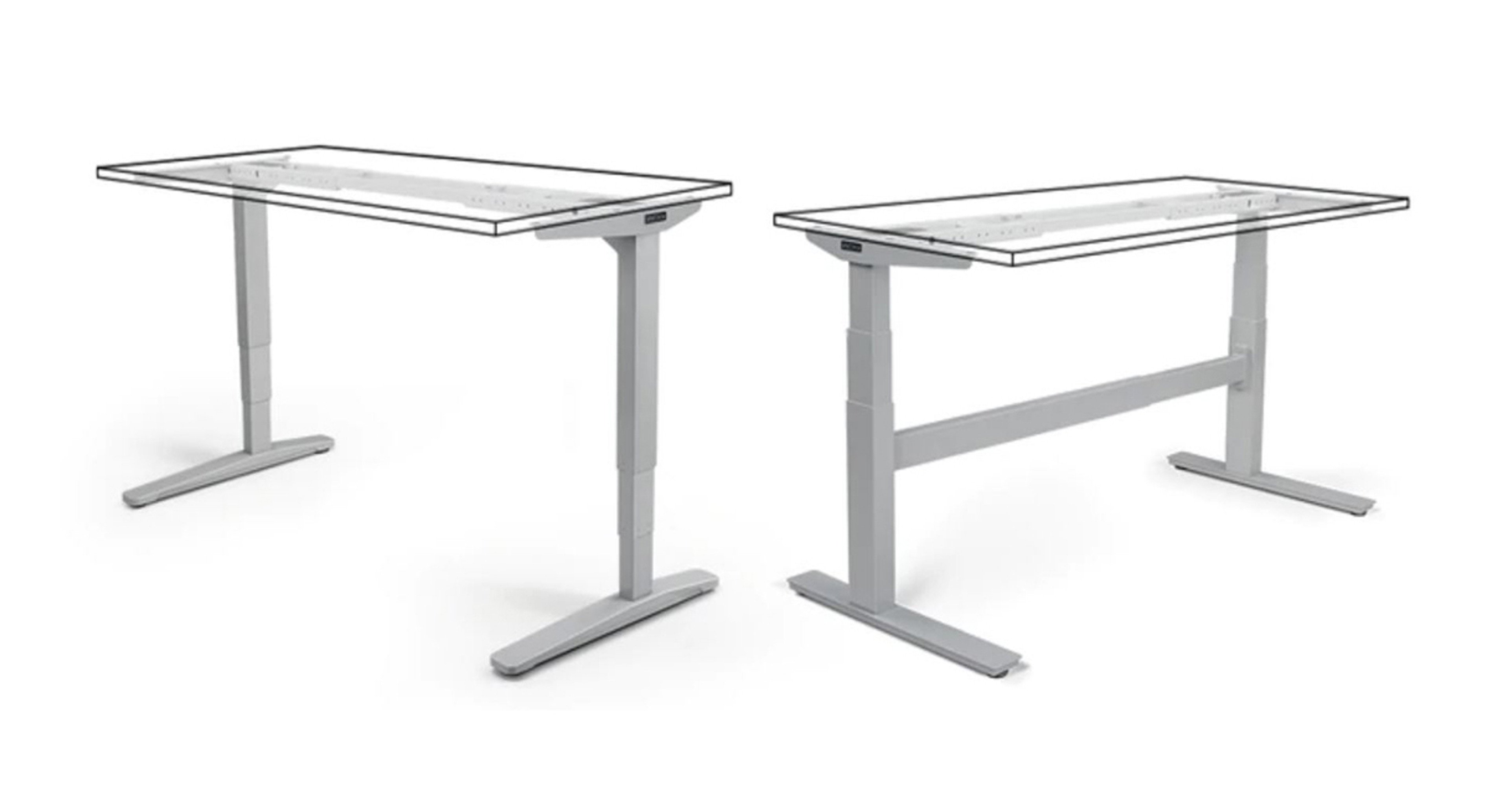 Gray UPLIFT V2 and V2-Commercial Standing Desk Frames.