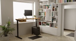 The UPLIFT 24" Standing Desk is a great adjustable computer desk for smaller rooms or workspaces (60" x 24" Bamboo with Black V2 Frame)