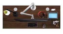 42" x 24" Walnut Laminate Desktop, a stellar compact computer desk for small spaces