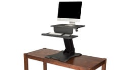 Makes it possible for you to sit or stand while working without needing a new desk