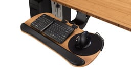 Enjoy optimal typing posture with an ergo-friendly keyboard tray made out of genuine bamboo